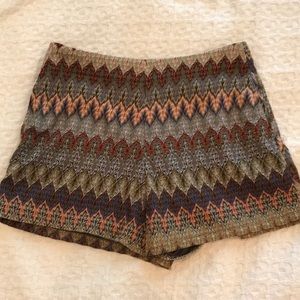 Embroidered Metallic Shorts